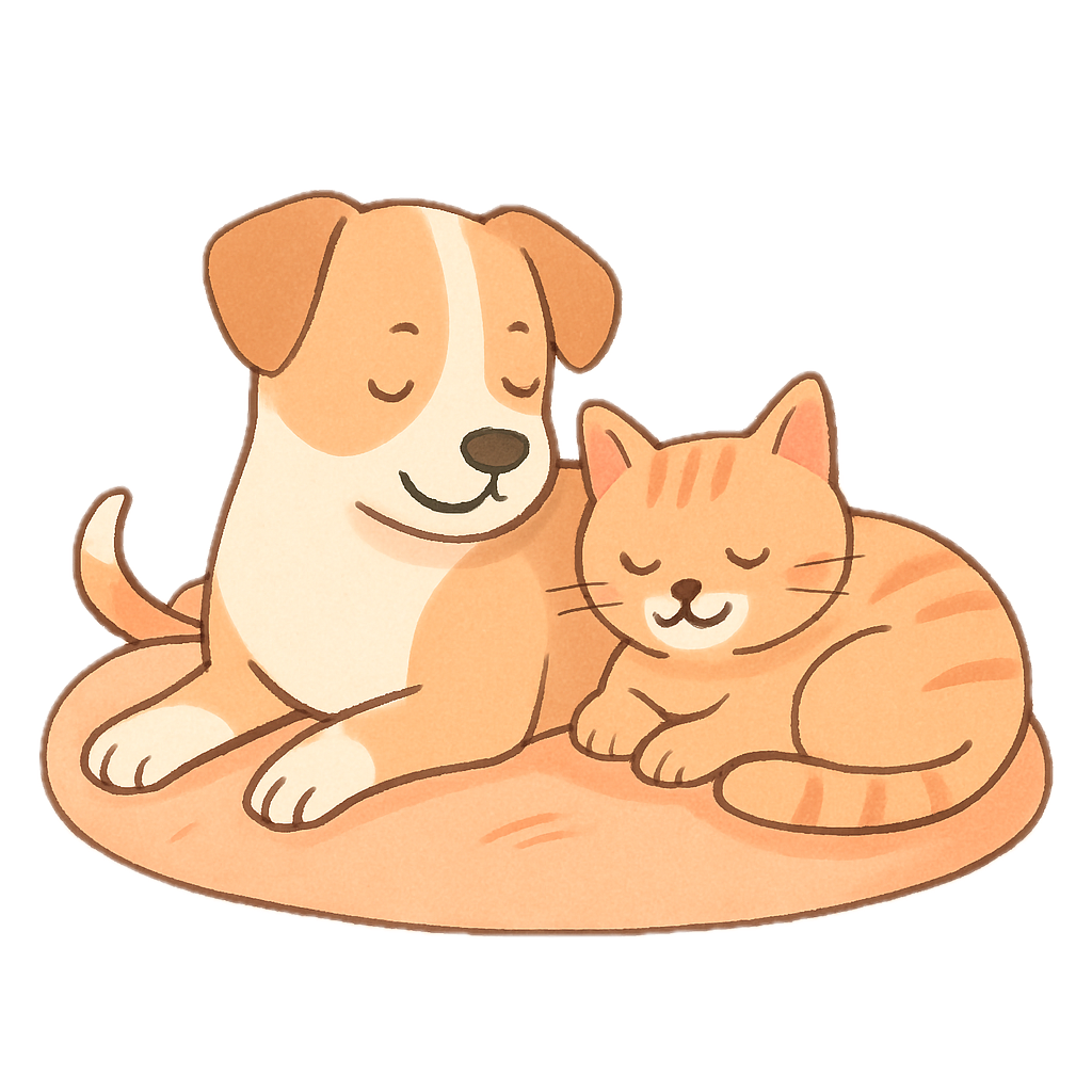 chat et chien heureux